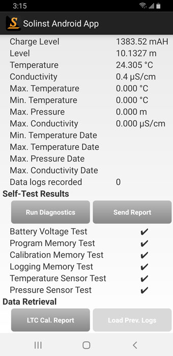 figura 11-12 reporte de la calibración de ltc - Android