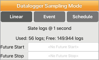 modo de muestreo del registrador de datos de solinst utilizando la aplicación solinst levelogger 5 ios