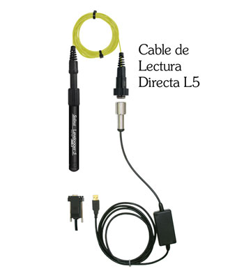solinst levelogger 5 conectado a cable de lectura directa y cable de interfaz de pc