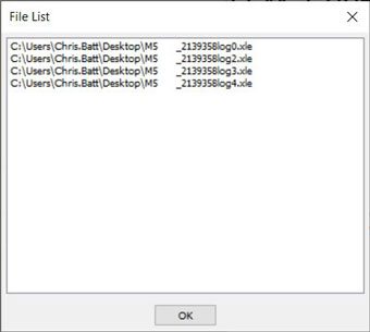 lista de conversión de archivos hex a xle