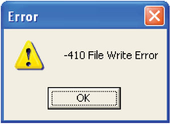 Figura 5-3 Mensaje de error de escritura de archivo figura 5-3 mensaje de error de escritura de archivo