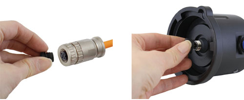 enlevez les bouchons d'entreposage des connecteurs de la tête de puits wellhead et du câble ventilé