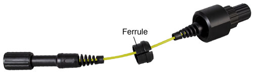 use the split to slide the ferrule of the artesian well fitting onto the solinst levelogger direct read cable
