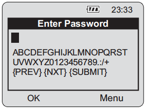 figure 8-14 enter password menu