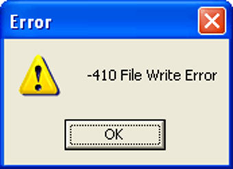 figure 7-5 file write error message