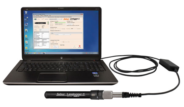 solinst levelogger 5 connected to laptop using pc interface cable