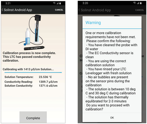 solinst levelogger 5 ltc conductivity calibration results android