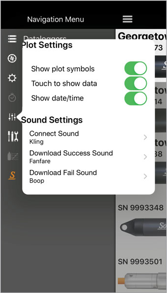 solinst levelogger app user default settings ios