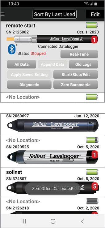 setting zero barometric pressure for solinst vented dataloggers on android levelogger app