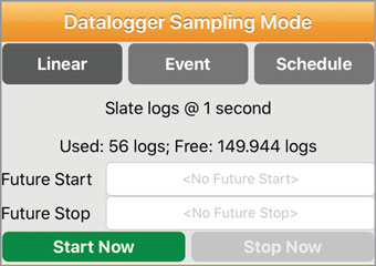 starting and stopping dataloggers - iOS