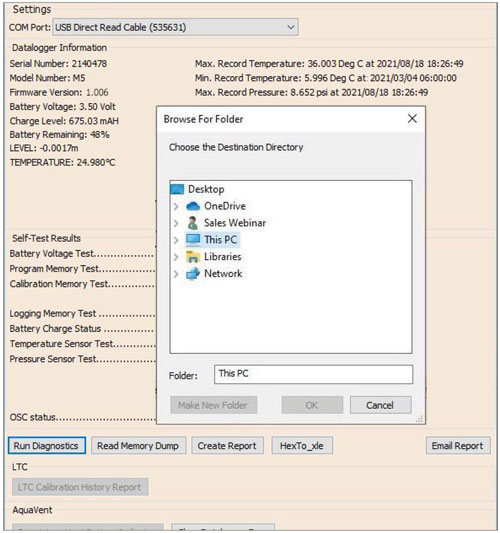 solinst levelogger software read memory dump