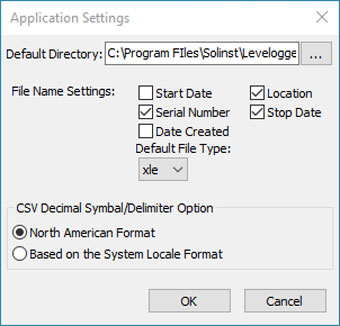 solinst aquavent application settings window