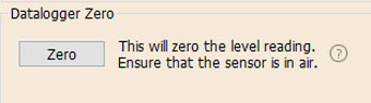 datalogger zero will zero the water level reading for the levelvent water level datalogger