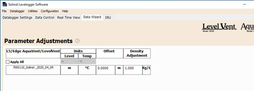 solinst aquavent parameter adjustments