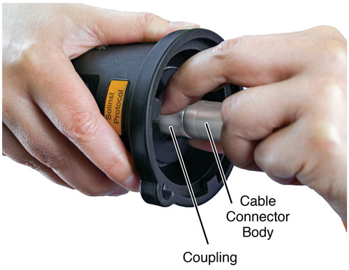 Hand Tighten the AquaVent Cable Coupling solinst aquavent aquavent user guide vented cable connections aquavent cable connections solinst aquavent cable connections aquavent cable connectors solinst aquavent cable connectors connecting vented cable to wellhead connecting solinst aquavent cable to wellhead connecting solinst aquavent cable to wellcap image