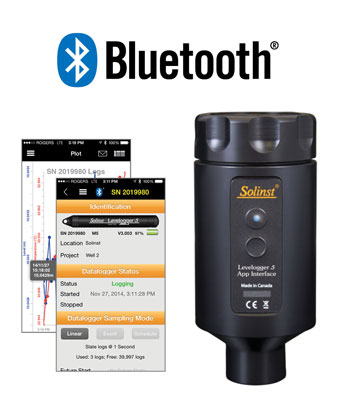 solinst levelogger 5 app interface with bluetooth connection to smart devices
