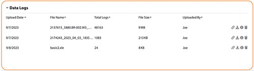 figure 4-7 project view – data logs