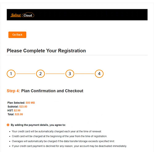 figure 2-5 registration – plan confirmation