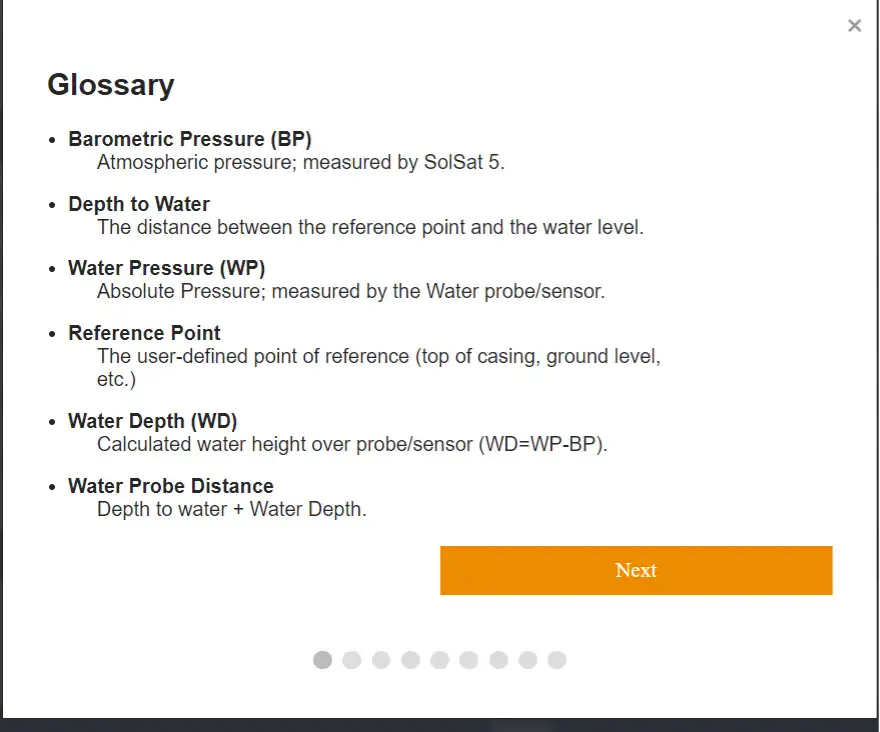 figure 4-1 solsat 5 setup glossary