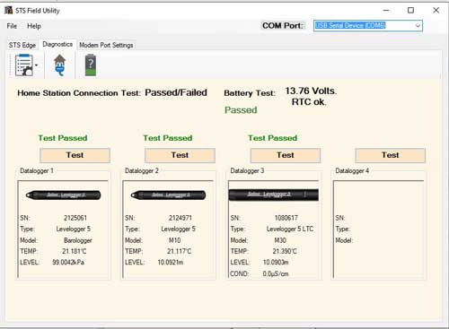 solinst sts telemetry system diagnostics tab