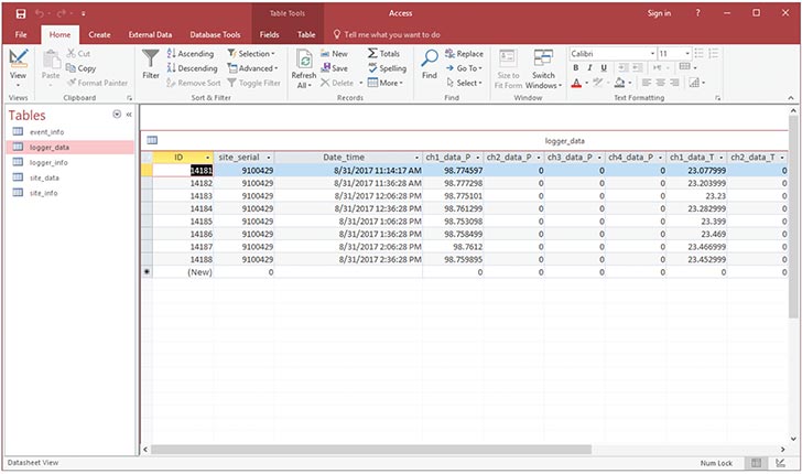 solinst sts  access data database