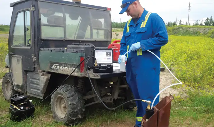 groundwater sampling with a dedicated bladder pump using portable rugged easy to use compressor and controller