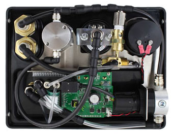 attaching solenoid assembly to bottom of solinst 464 electronic pump control unit