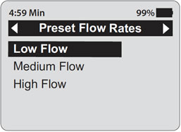 preset flow rate menu
for solinst pump control unit 