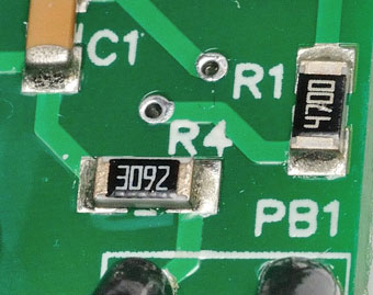 resistor labeled r4 on the circuit board 