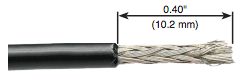 solinst 102 coaxial cable shown with stripped tip