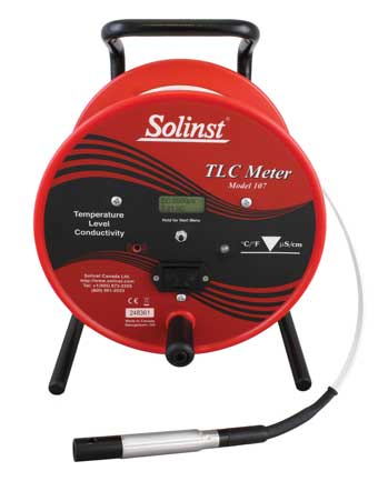 solinst model 107 tlc meter for water level and water temperature and water conductivity profiling applications