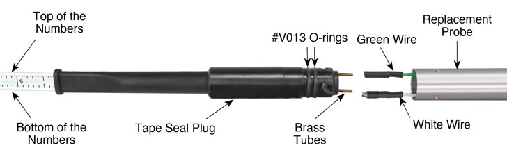 solinst 201 water level temperature meter probe and tape seal plug connection schematic