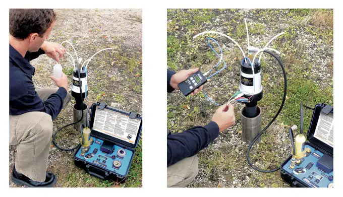 waterloo multilevel system installation figure 7 1 testing pumps and transducers