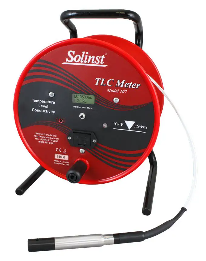 solinst model 107 tlc meter for temperature and conductivity profiling