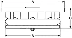 Ilustração da tampa do poço de spohr mostrando os tamanhos na vista lateral